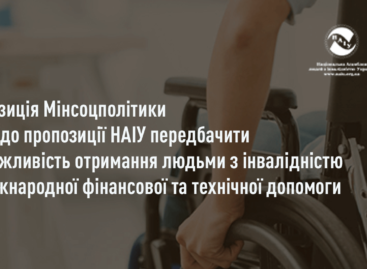 Про позицію Мінсоцполітики щодо пропозиції НАІУ передбачити можливість отримання людьми з інвалідністю міжнародної фінансової та технічної допомоги
